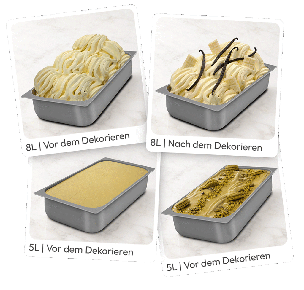 Ice cream decoration before after