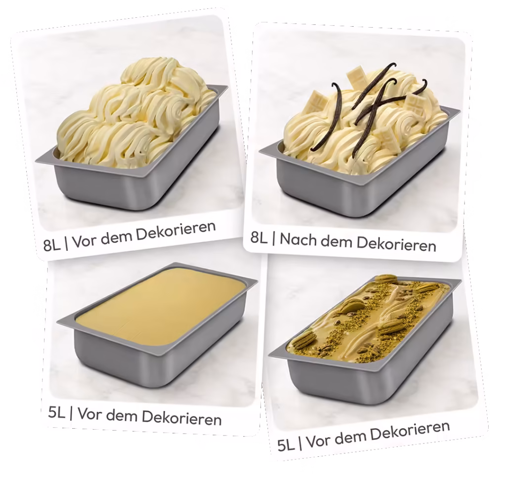 Ice cream decoration before after